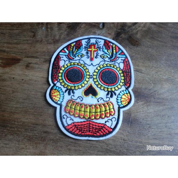 �cusson patch brod�e sugar skull thermocollant