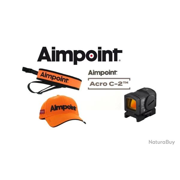 VENTE FLASH ! - VISEUR AIMPOINT ACRO C2 3.5 MOA + MONTAGE WEAVER/PICATINNY (CASQUETTE + BRETELLE)