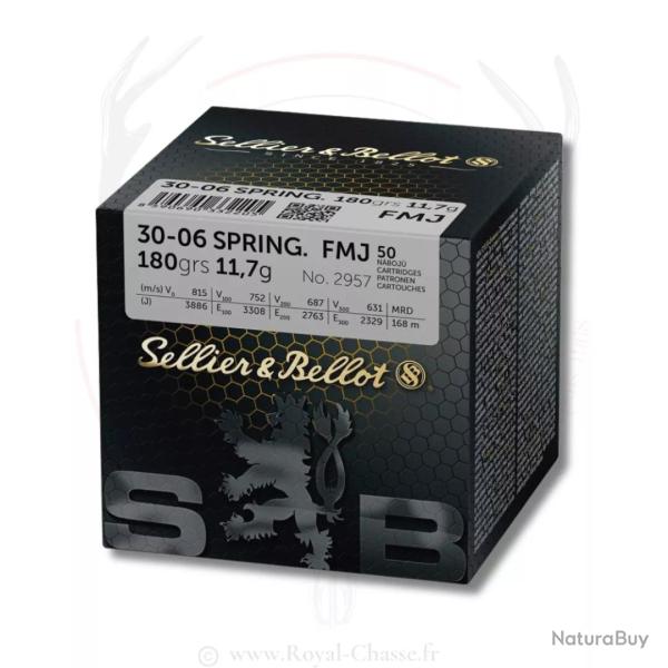 50 balles FMJ Cal.30-06 180Grs S&B