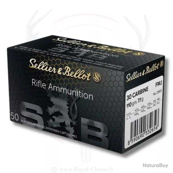 50 balles Cal.30 Carbine 110grs FMJ S&B