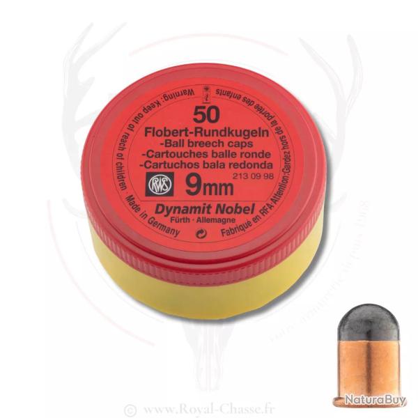 50 balles rondes Cal.9mm Flobert RWS