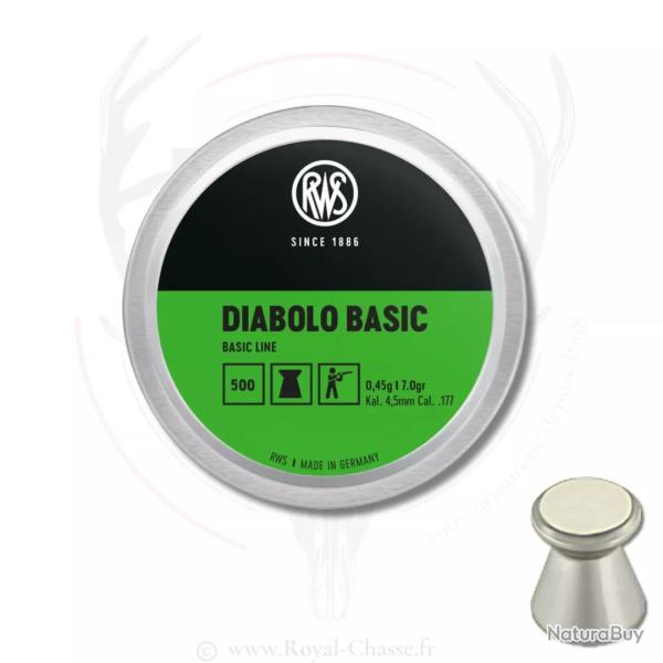 500 plombs diabolo Basic Cal.4.5mm 0.45g RWS