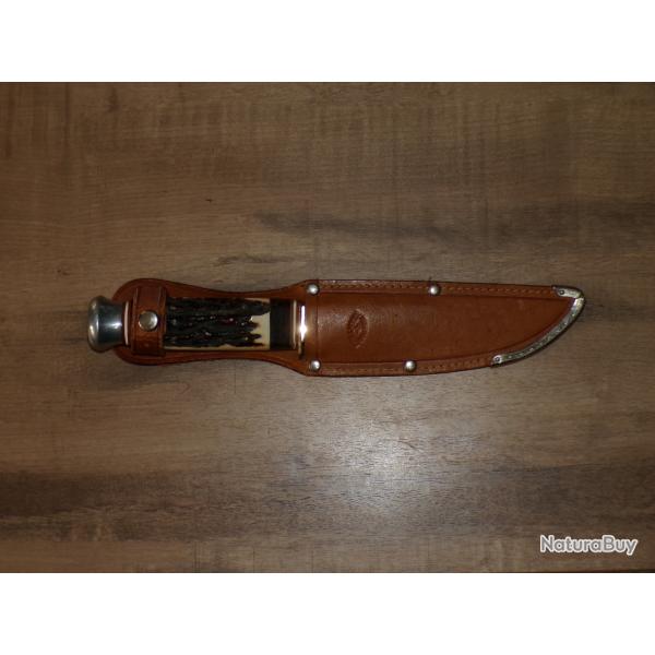 TRES BEAU COUTEAU DE CHASSE de RICHARD ABRAHAM HERDER SOLINGEN