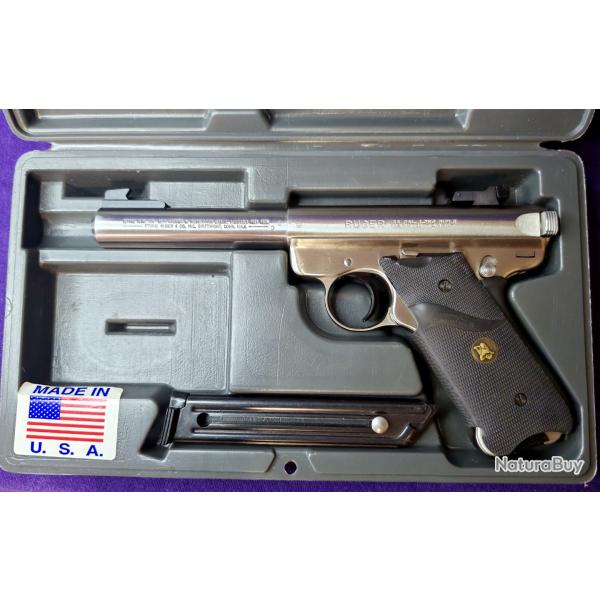 Ruger Mark II Target inox 6"7/8 - Tr�s bon �tat - 2 chargeurs + valise