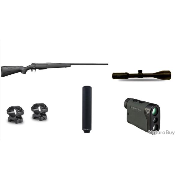 Pack affut approche WINCHESTER XPR + lunette + silencieux + t�l�m�tre 14x100