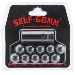 SAPL Adaptateur pour armes d'alarme + 10 projectiles Self Gomm calibre 18 mm filetage Filetage 10 mm