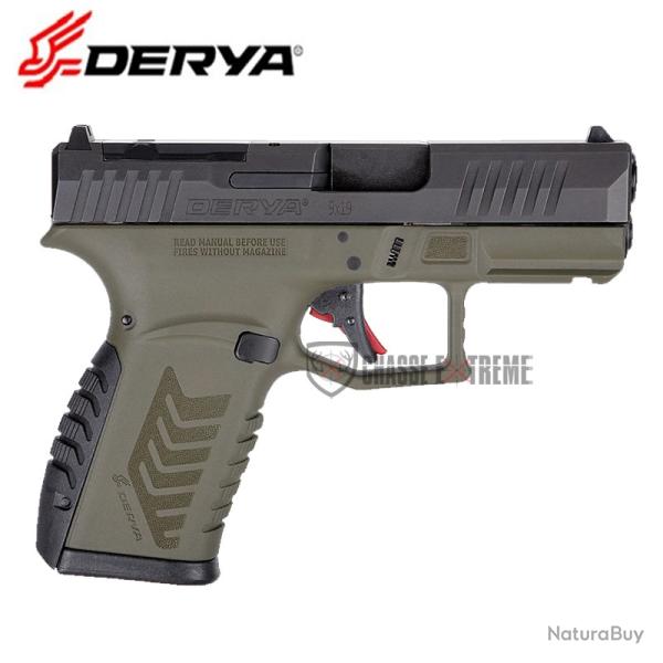 Pistolet DERYA DY9Z Optic Ready Cal 9x19 Noir/Vert