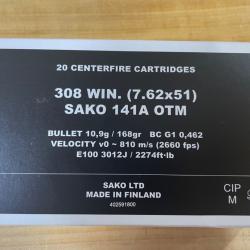 400 SAKO cal.308 Win OTM HPBT 168 grains - 10.9 grammes
