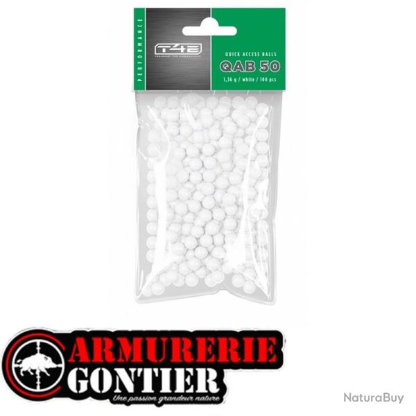 Billes Umarex QAB 50 Cal.50 polym�re blanc - Sachet 100