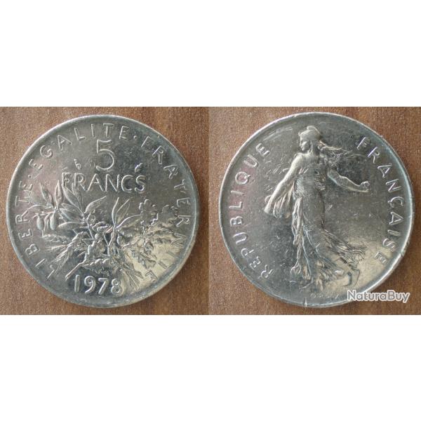France 5 Francs 1978 Semeuse Piece Franc
