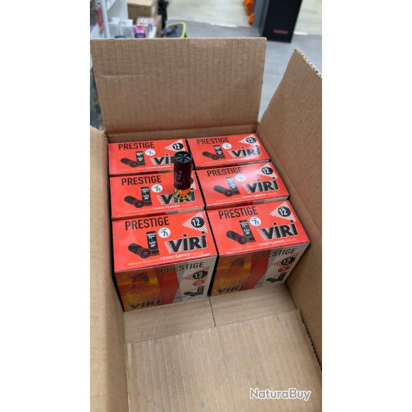 Lot boites Cartouches viri prestige Cal 12 36gr plombs  7,5