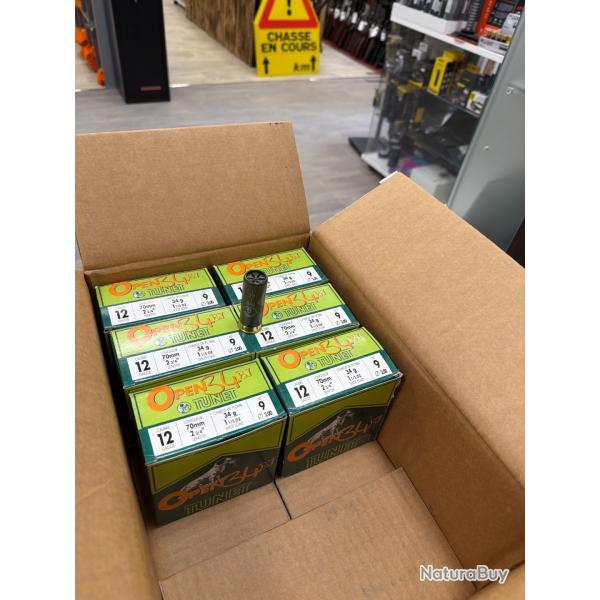 150 Cartouches tunet Open 34 bj plomb de 9 cal 12