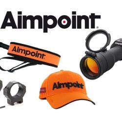 VENTE FLASH ! - PACK VISEUR AIMPOINT HUNTER H34S - 2MOA NOIR + COLLIERS 34MM (CASQUETTE + BRETELLE)