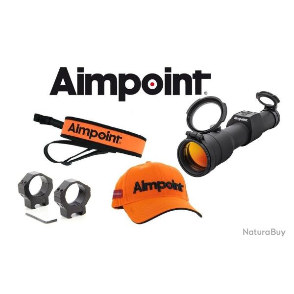 VENTE FLASH ! - PACK VISEUR AIMPOINT HUNTER H34S - 2MOA NOIR + COLLIERS 34MM (CASQUETTE + BRETELLE)
