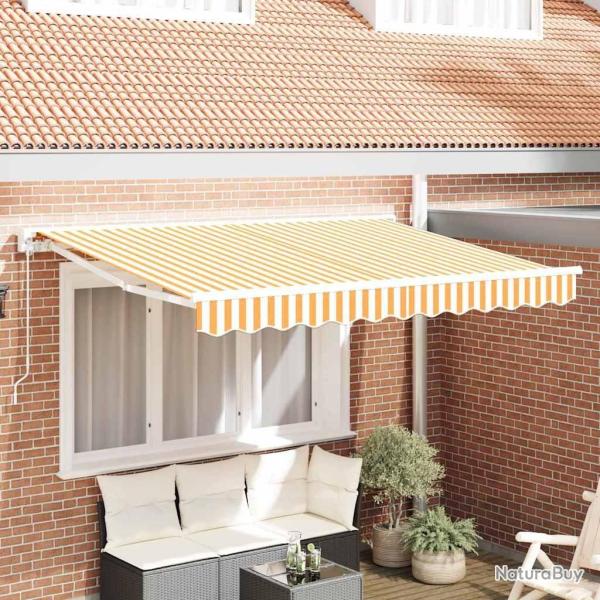 Toile de rechange pour auvent Jaune et blanc 235 x 195 cm