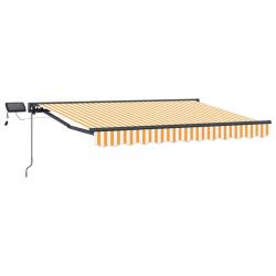 Cadre de store manuel avec LEDs Jaune et blanc 2,5 x 2 m