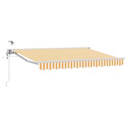 Auvent r&eacute;tractable &eacute;lectrique Jaune et blanc 2,5 x 2 m