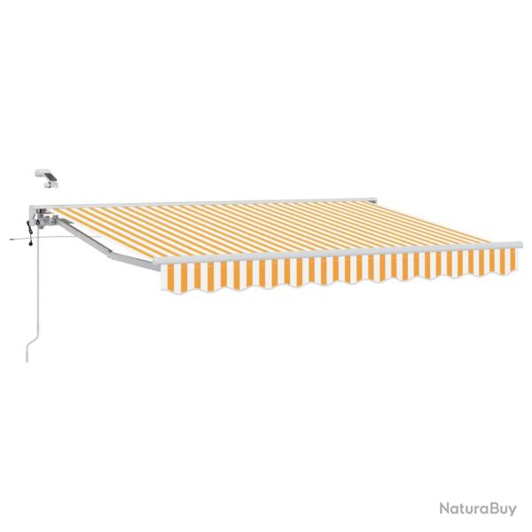 Auvent r�tractable �lectrique Jaune et blanc 2,5 x 2 m