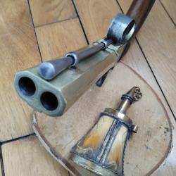 Pistolet &agrave; percussion de v&eacute;nerie double canon 1�