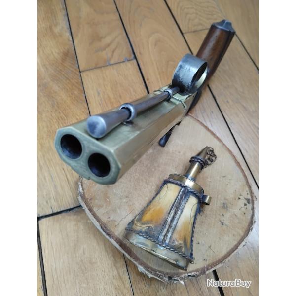 Pistolet � percussion de v�nerie double canon 1�