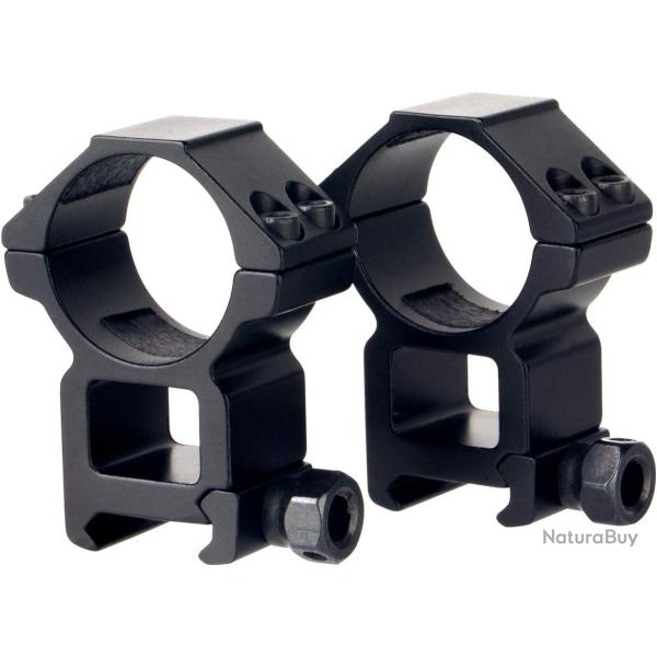 Paire de colliers de montage lunette HAUT A TUNNEL �30mm - rail 22mm