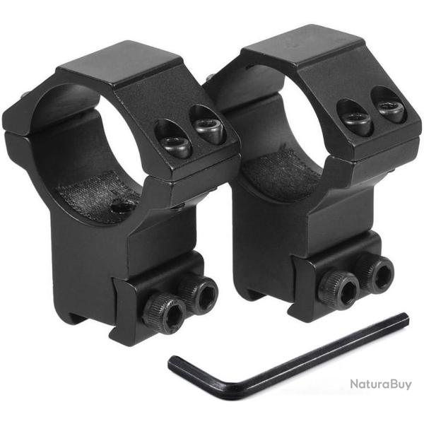 Paire de colliers de montage lunette HAUT �1" - rail 11mm