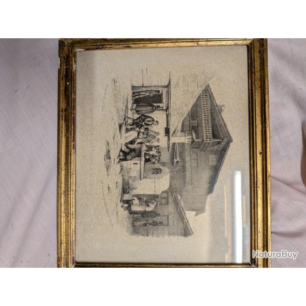 Gravure "dessin au crayon" E. Van Muyten 19�me