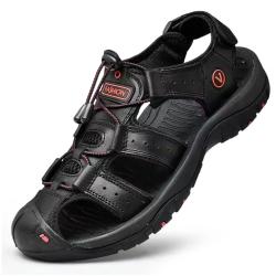 SANDALES Homme Cuir Noir du 38 au 48