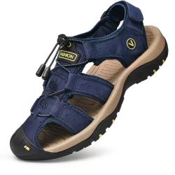 SANDALES Homme Cuir Bleu du 38 au 48