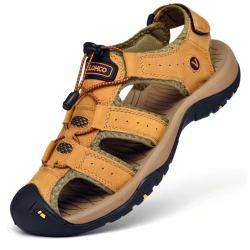 SANDALES Homme Cuir Camel du 38 au 48