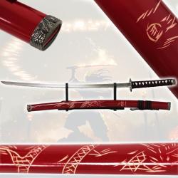 Katana en M&eacute;tal Dragon Red Fire Evolution Samurai