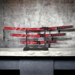 Set de 3 Katanas Wakizashi Tanto Japonais Eclipse Imp&eacute;riale