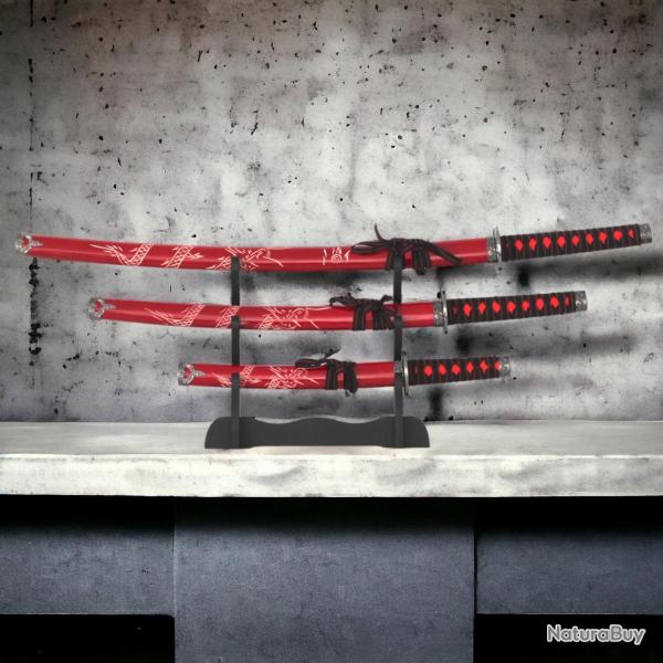 Set de 3 Katanas Wakizashi Tanto Japonais Eclipse Imp�riale