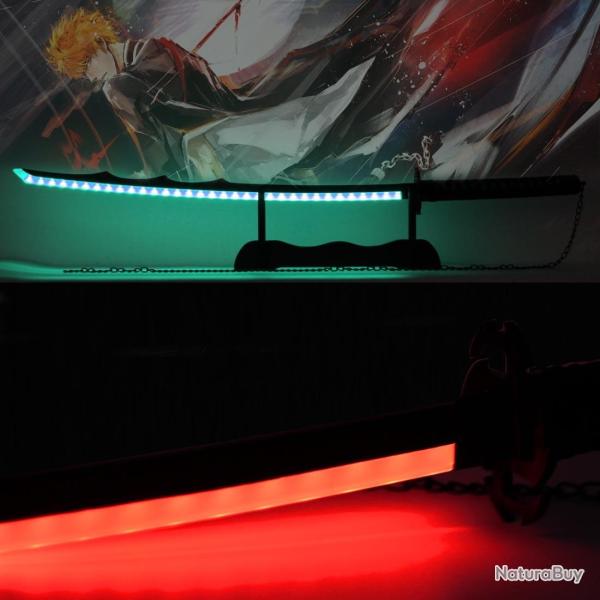 Zanpakuto d'Ichigo Kurosaki - LED - Bois - Zangetsu V3 - RGB - Couleur Modulable - Bleach