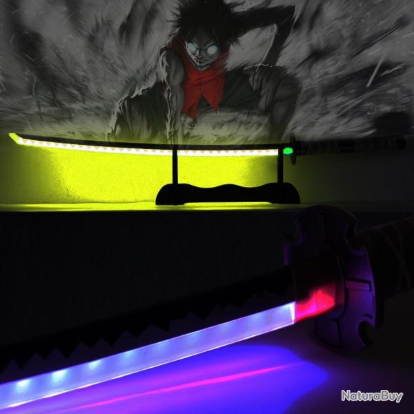 Katana Nidai Kitetsu Luffy - Bois - LED RGB - Couleur Modulable - One Piece