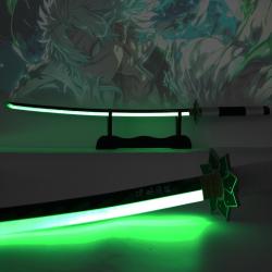 Katana de Sanemi Shinazugawa - Bois - LED Verte - Demon Slayer