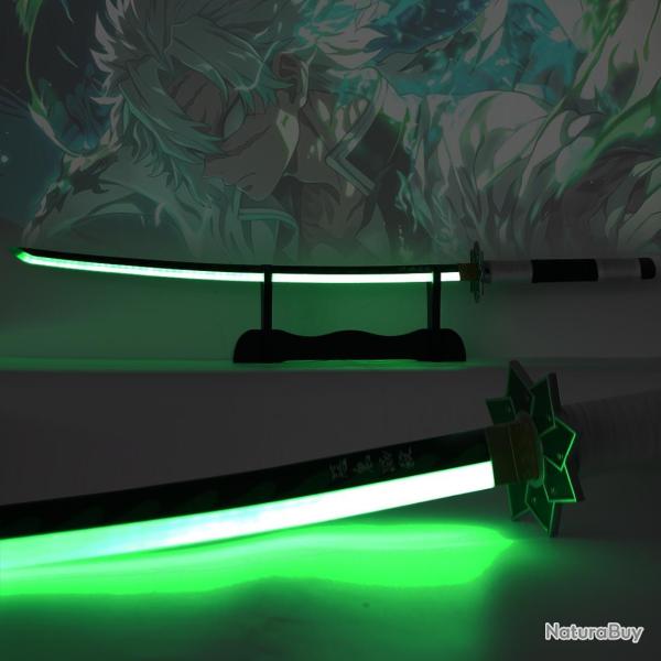 Katana de Sanemi Shinazugawa - Bois - LED Verte - Demon Slayer