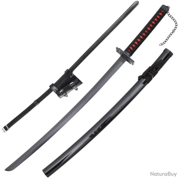 Pack Katana Cosplay Bleach Bankai Ichigo Noir + Holster Ceinture