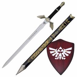 Combo Zelda Skyward Sword - Ep&eacute;e Dark Link en Bois + Support