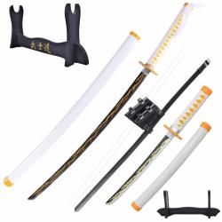 Full Pack Cosplay Zenitsu Agatsuma - Katana et Tanto Bois - Demon Slayer