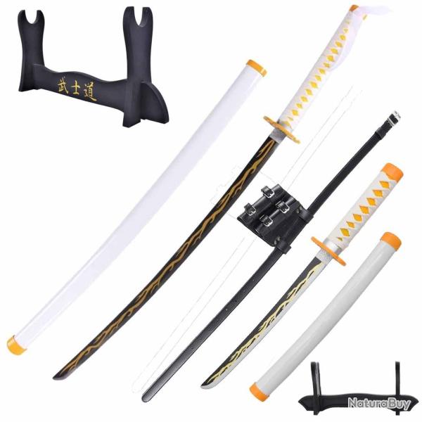 Full Pack Cosplay Zenitsu Agatsuma - Katana et Tanto Bois - Demon Slayer