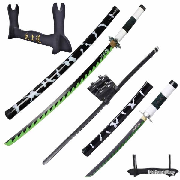Full Pack Cosplay Sanemi - Katana et Tanto Bois - Demon Slayer