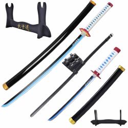 Full Pack Cosplay Giyuu - Katana et Tanto Bois - Demon Slayer
