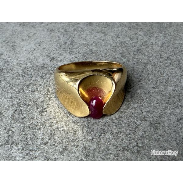 Imposante bague or 18 carats avec spinelle - taille 54