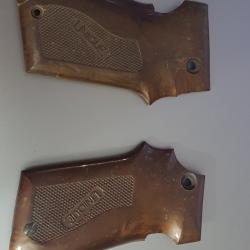 PAIRE PLAQUETTES DE CROSSE PISTOLET UNIQUE &Agrave; IDENTIFIER