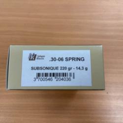 VENTE FLASH SOLOGNE CAL 30-06 SUBSONIC 220GR BTE DE 20 BALLES VENDU PAR 2 BTES FRAIS DE PORT OFFERT