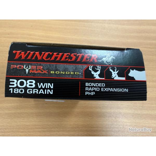 VENTE FLASH WINCHESTER CAL 308 WIN  POWER MAX BTE DE 20 BALLES VENDU PAR 2 BTES FRAIS DE PORT OFFERT