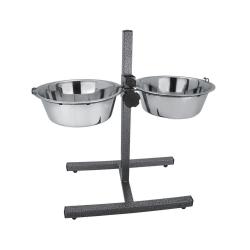 BAR A CHIEN 2 GAMELLES - 20cm - 1.8000 - BUBIMEX