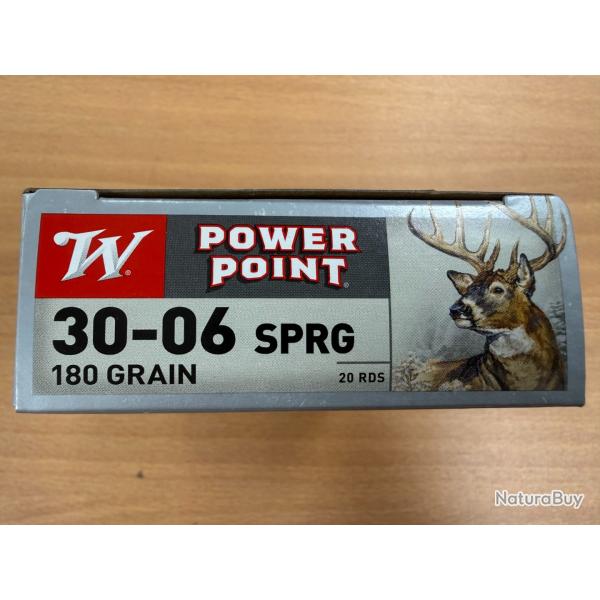 VENTE FLASH WINCHESTER CAL 30-06 POWER POING 180GR VENDU PAR 2 BTES FRAIS DE PORT OFFERT