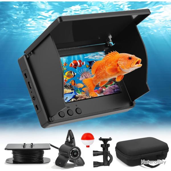 Cam�ra sous-marine pour la p�che, d�tecteur de poissons avec �cran IPS de 4,3" et c�ble de 30m IP65